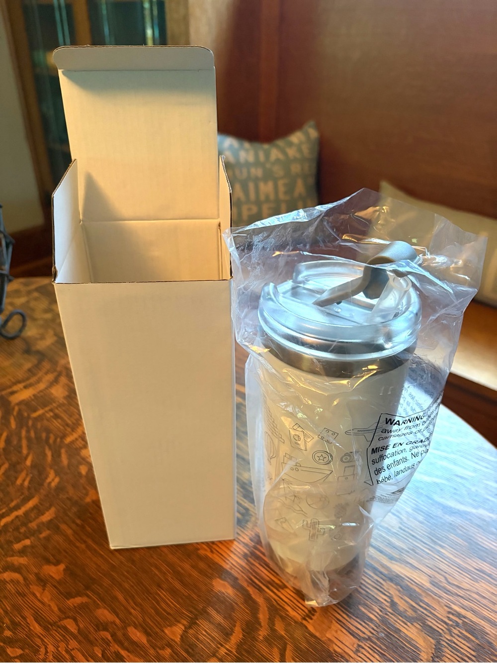Stainless Steel Travel Tumbler with Flip Lid - Beach Vacation Themed